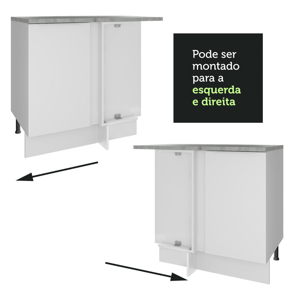 Balcão de Canto Madesa Stella 1 Porta Branco