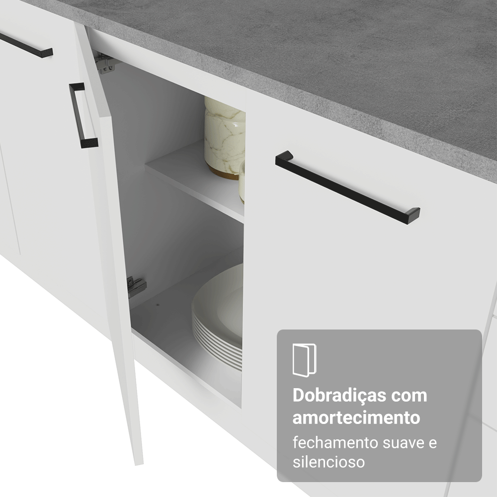 Balcão Madesa Agata 80 cm 2 Portas Branco