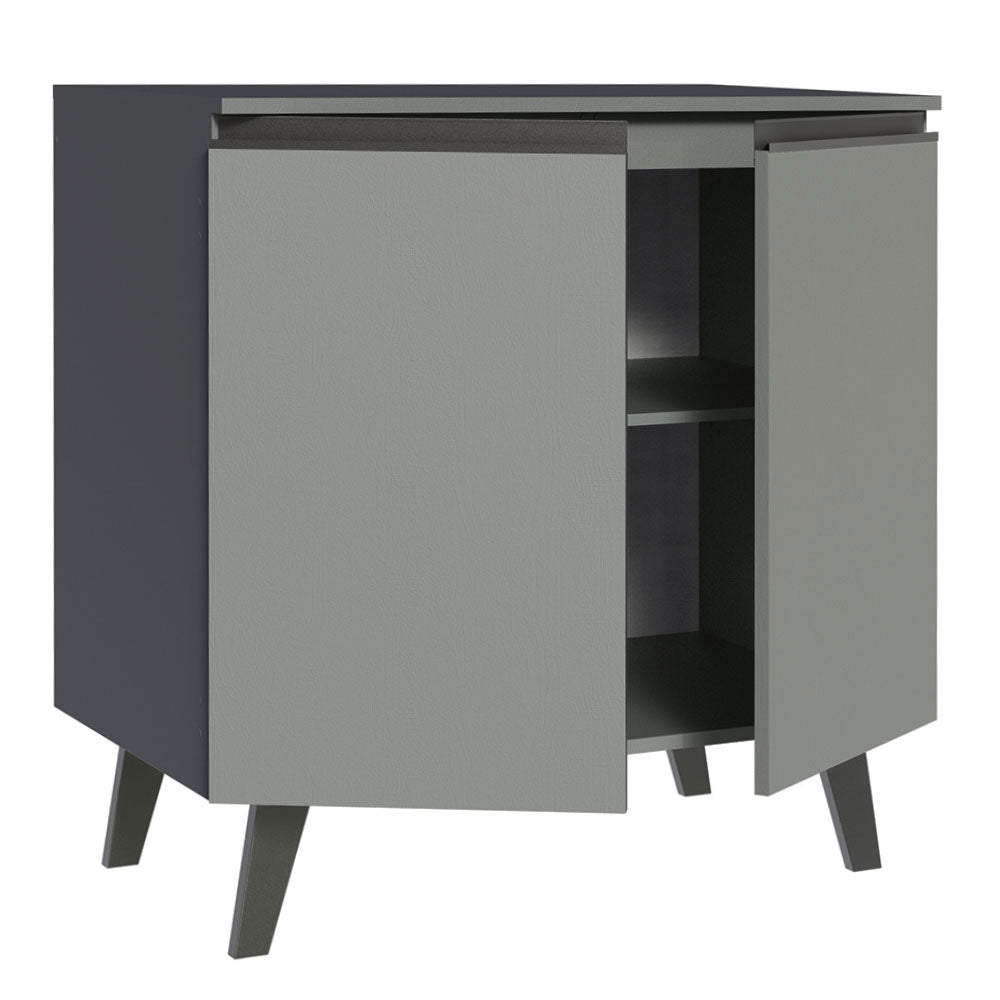 Balcão 80 cm 2 Portas Com Pés Cinza Nice Madesa