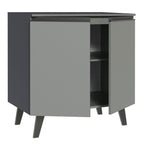 Balcão 80 cm 2 Portas Com Pés Cinza Nice Madesa