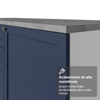 Balcão de Cozinha 80 cm 2 Portas Branco/Azul Vik Madesa