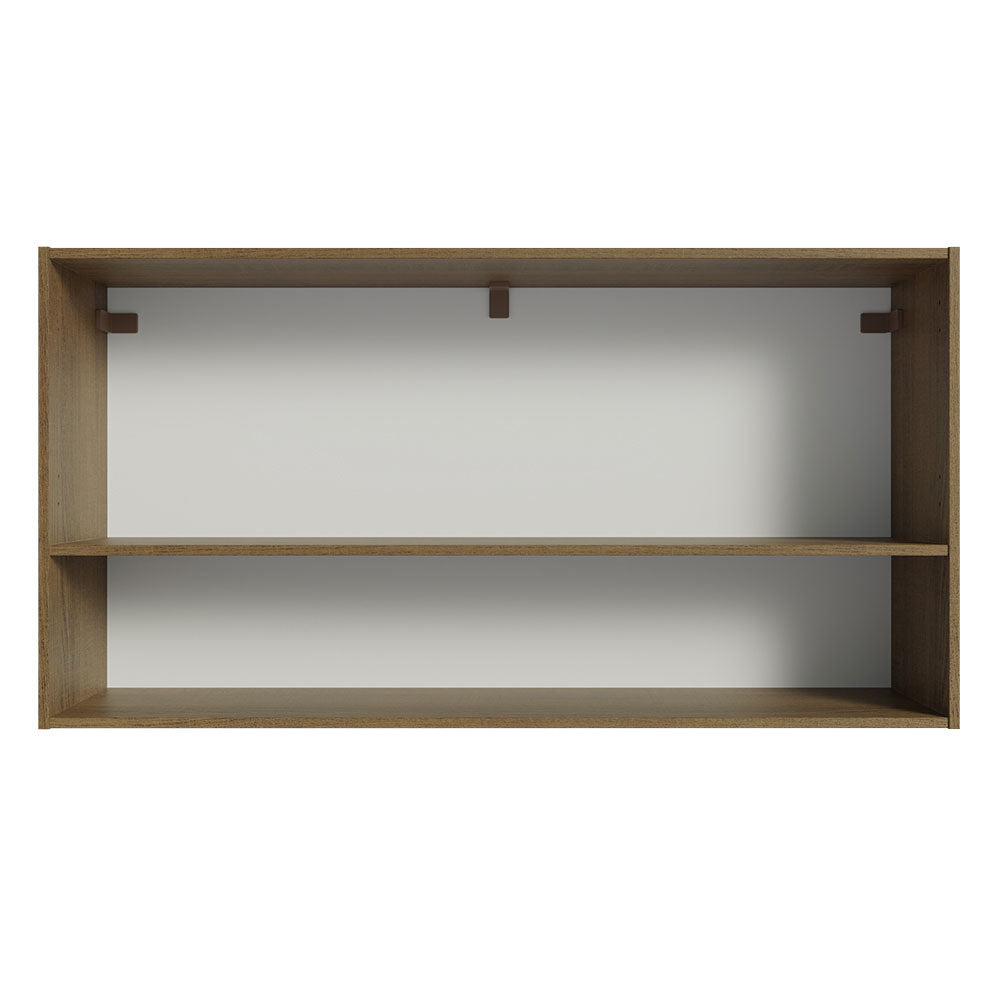 Armário Aéreo Cozinha 105cm 2 Portas 1 Nicho Rustic/Cinza Emilly Madesa