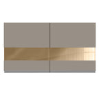 Armário Aéreo Madesa Glamy 120 cm 2 Portas com Vidro Rustic/Crema