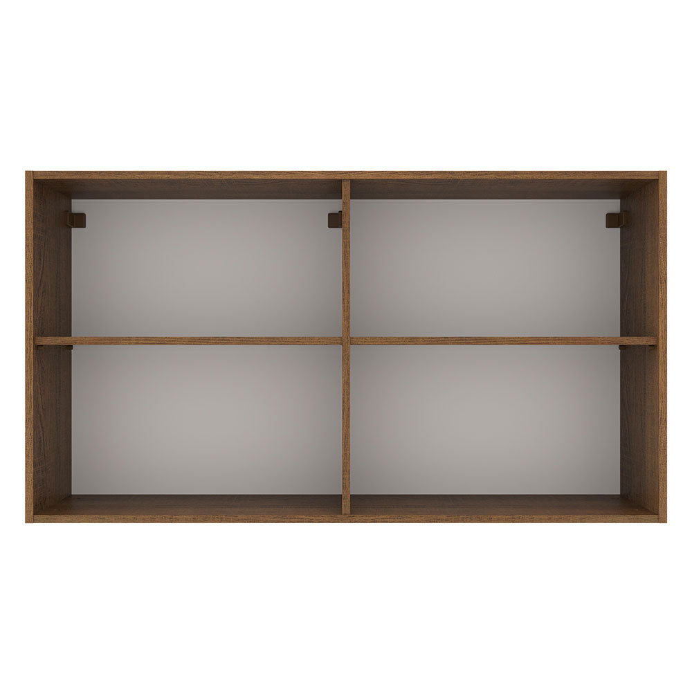 Armário Aéreo Madesa Agata 120 cm 2 Portas Rustic/Branco