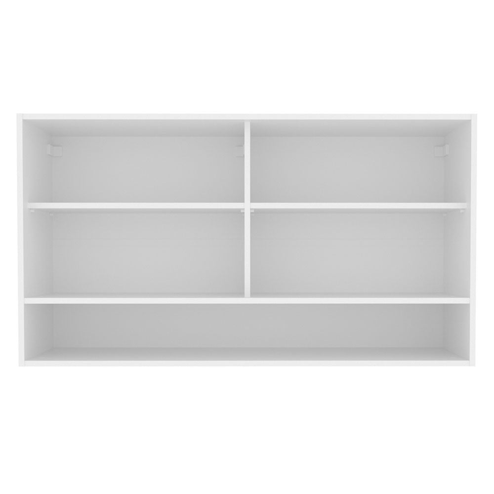 Armário Aéreo Madesa Glamy 2 Portas de Correr de Vidro e 1 Nicho Branco