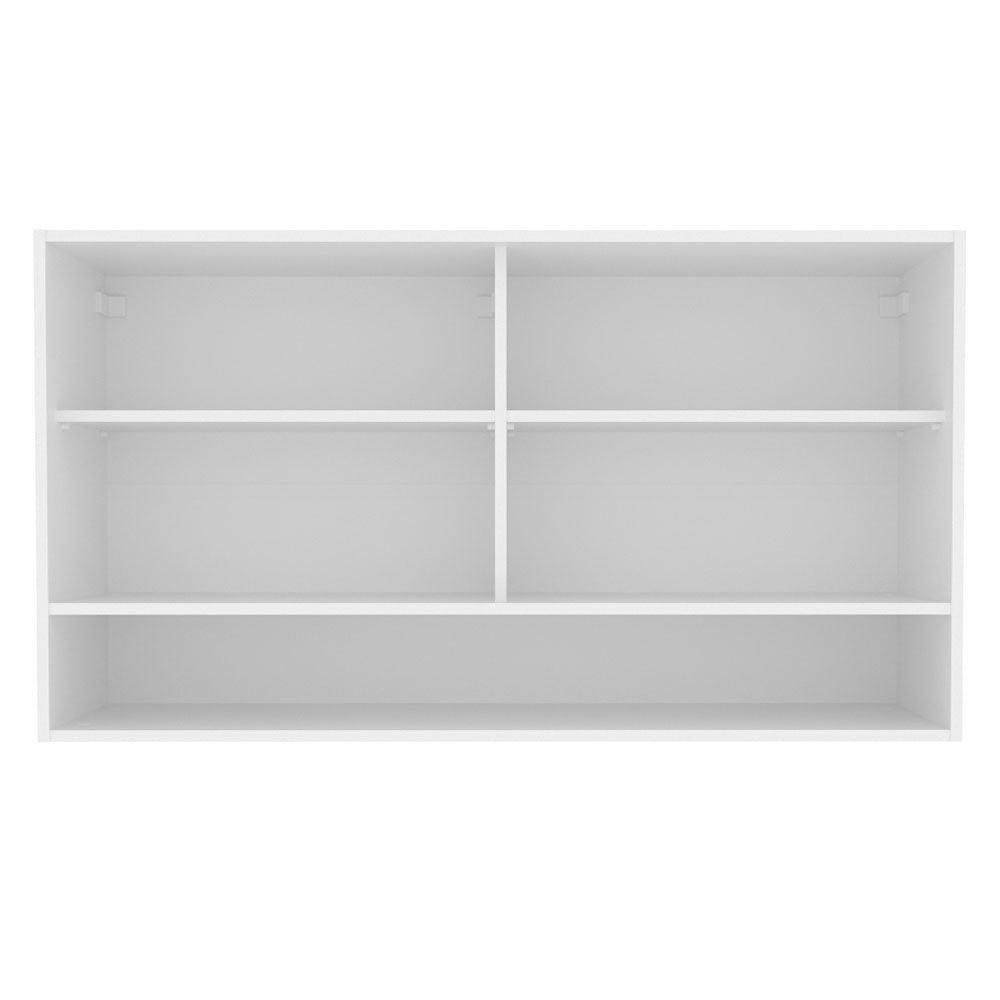 Armário Aéreo 2 Portas de Correr de Vidro Reflex e 1 Nicho para Cozinhas Glamy, Lux, Agata e Reims Madesa Branco