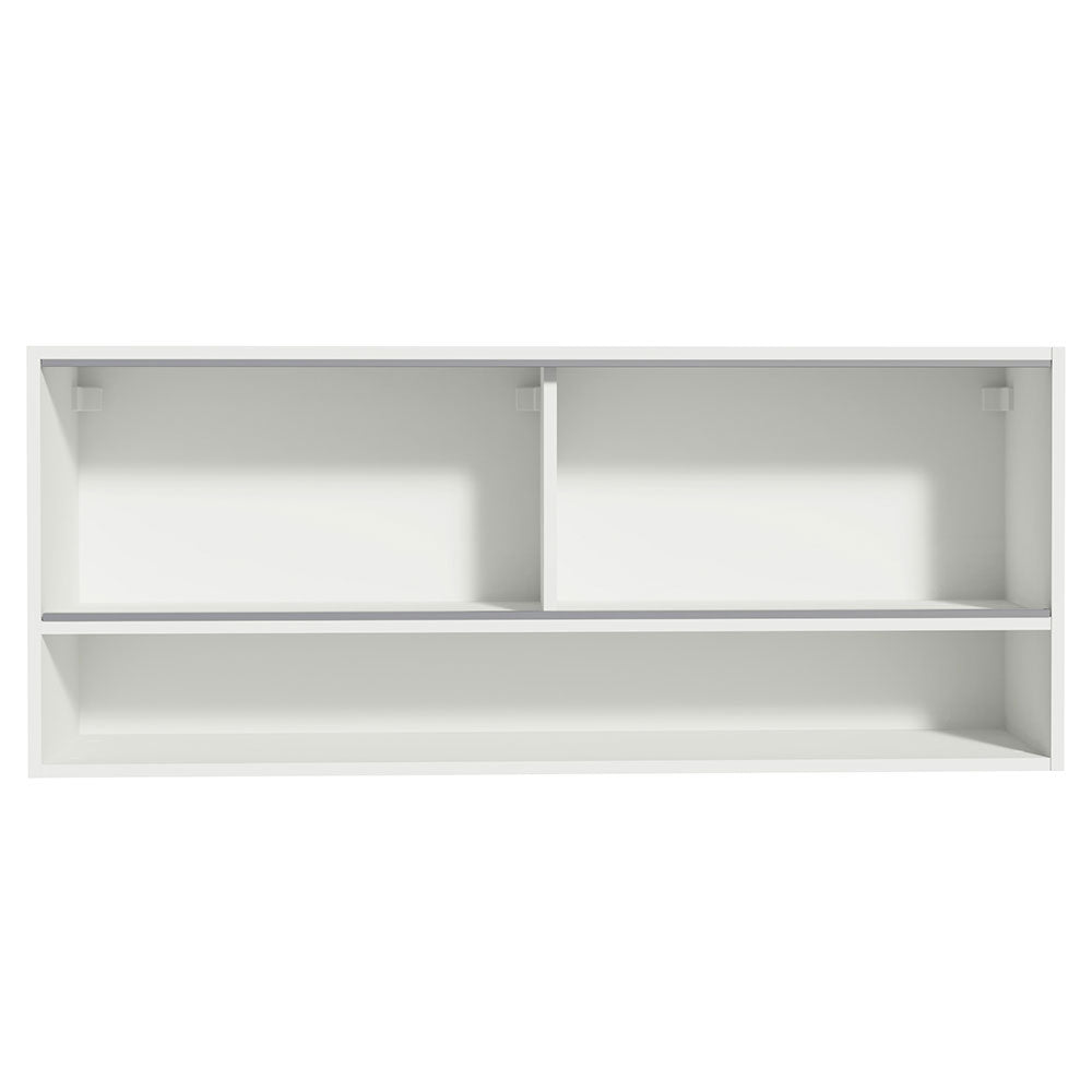 Armário Aéreo Madesa 120cm 2 Portas Correr Vidro Reflex 1 Nicho para Cozinhas Glamy, Lux e Reims Branco