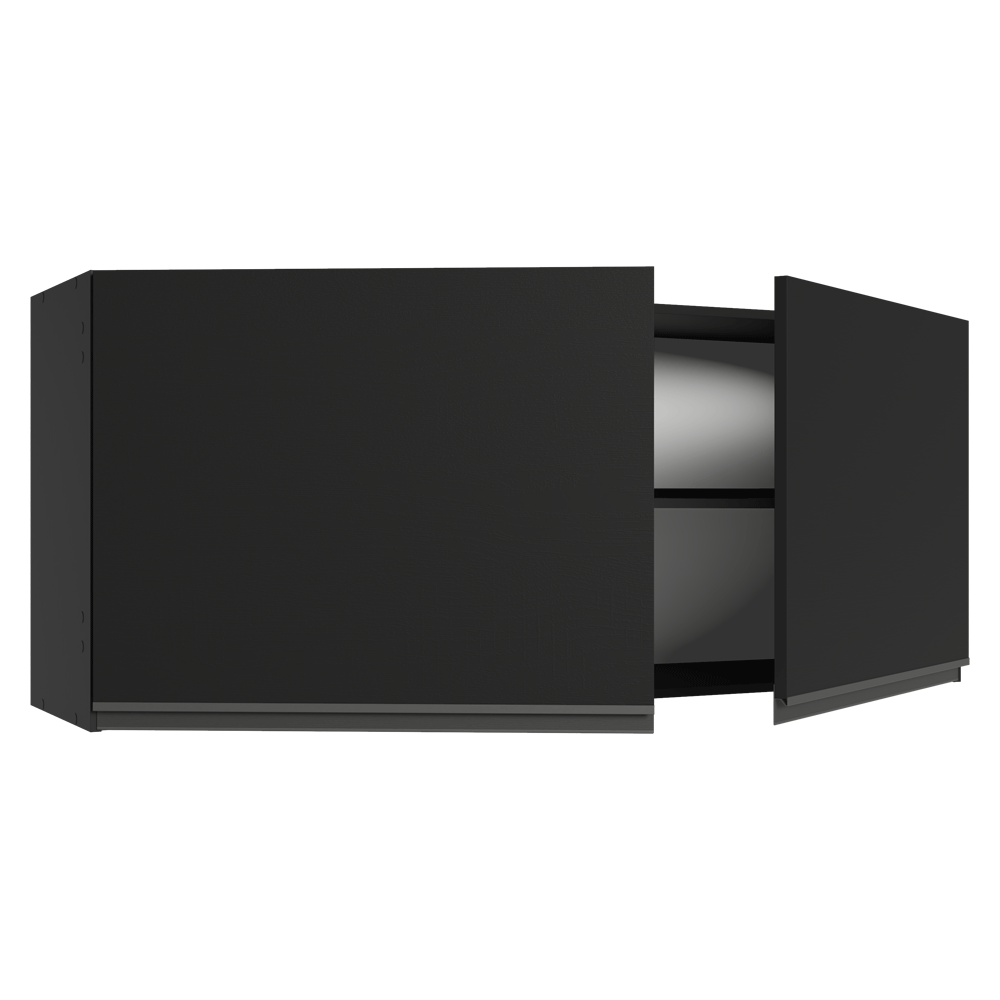 Armário Aéreo 120 cm 2 Portas Preto Nice Madesa