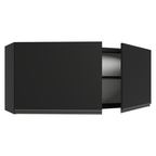 Armário Aéreo 120 cm 2 Portas Preto Nice Madesa