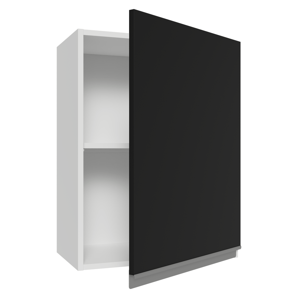 Armário Aéreo 50cm 1 Porta Branco/Preto Glamy Madesa