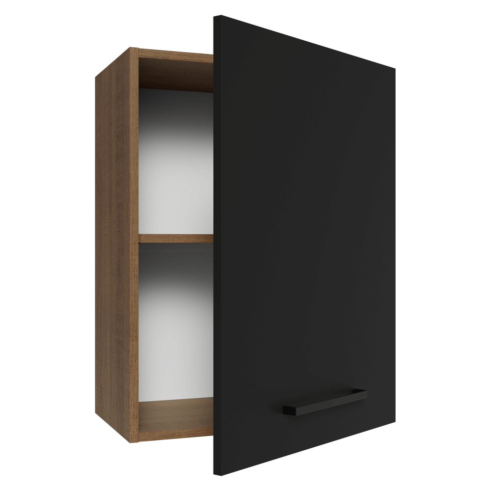 Armário Aéreo 50cm 1 Porta Rustic/Preto Agata Madesa