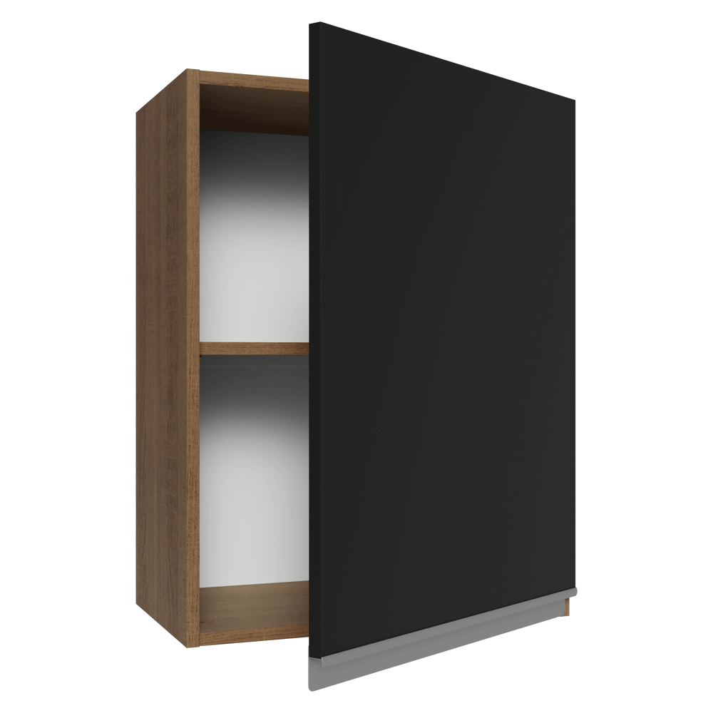 Armário Aéreo 50cm 1 Porta Rustic/Preto Glamy Madesa