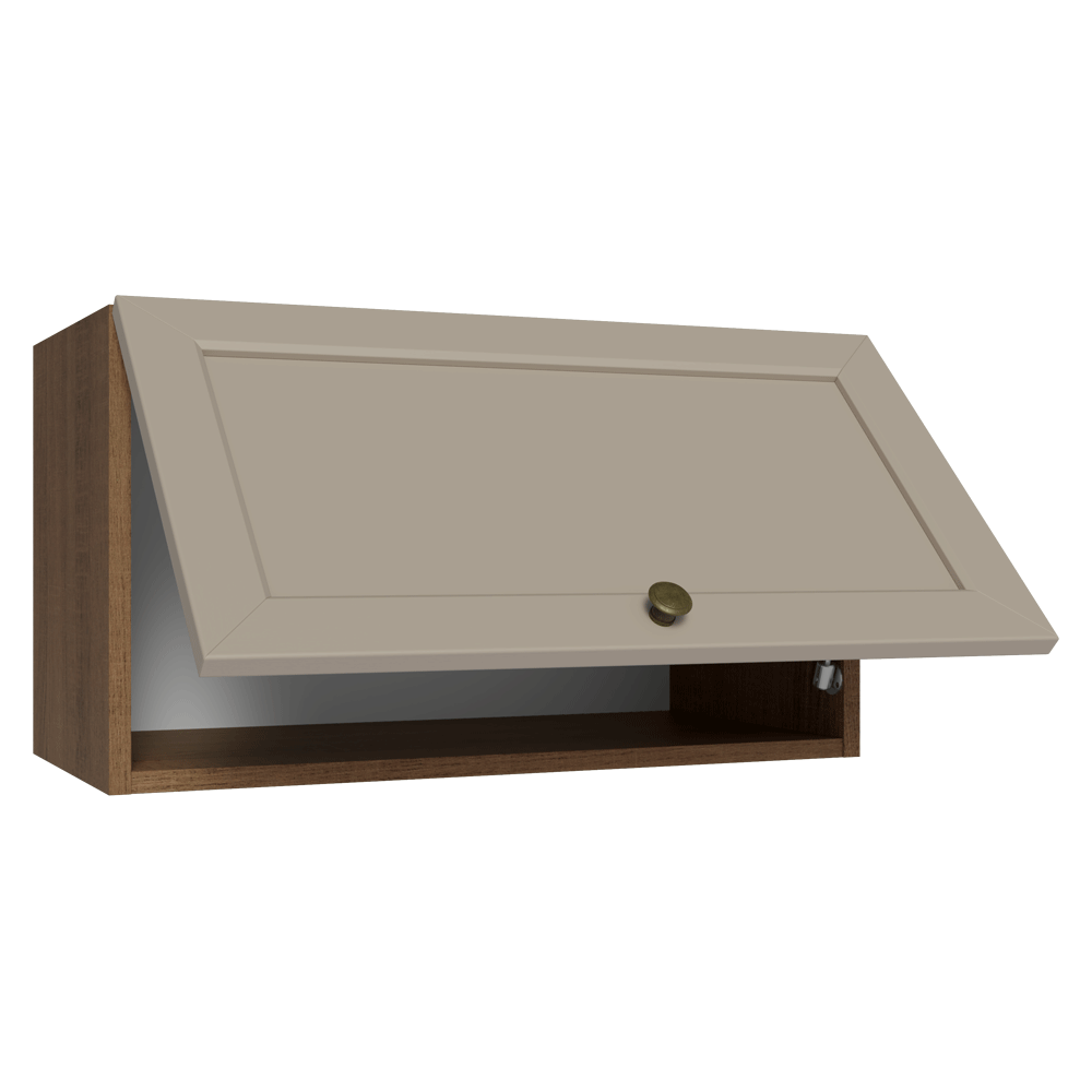 Armário Aéreo 60 cm 1 Porta Basculante Rustic/Crema Vik Madesa