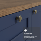 Armário Aéreo 70 cm 2 Portas Rustic/Azul Vik Madesa