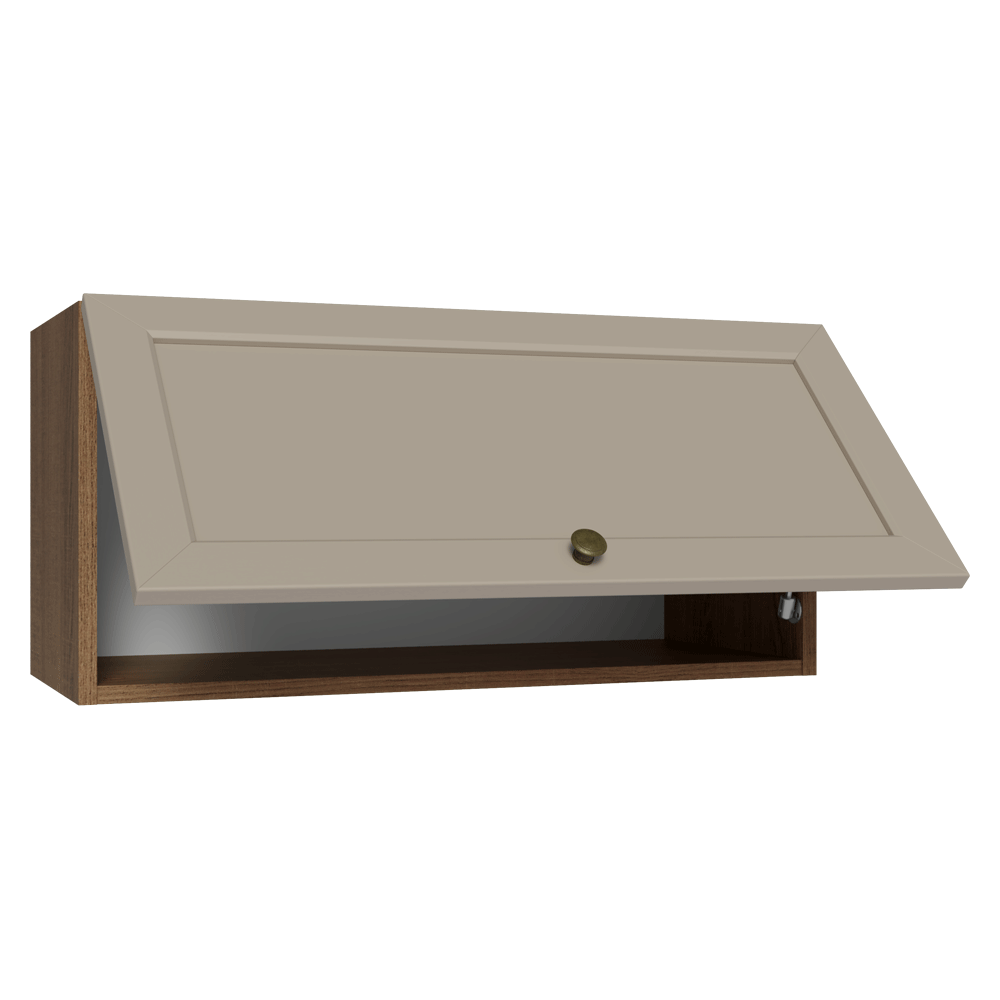 Armário Aéreo 70 cm 1 Porta Basculante Rustic/Crema Vik Madesa