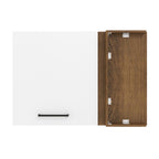 Armário Aéreo de Canto Madesa Agata 1 Porta Rustic/Branco