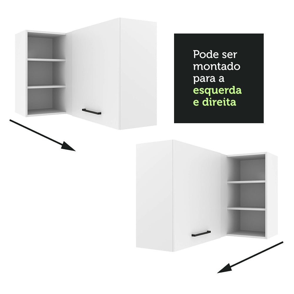 Armário Aéreo de Canto Madesa Agata 1 Porta para linha de 60 cm de profundidade Branco