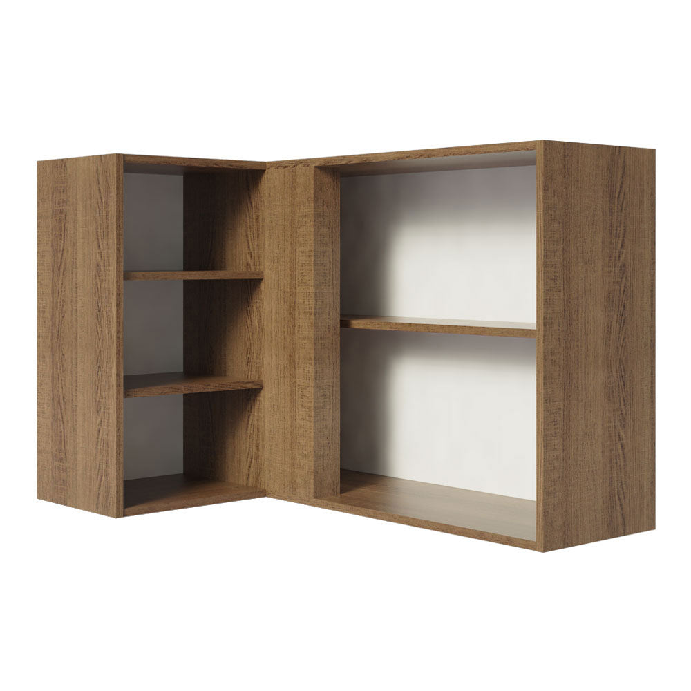 Armário Aéreo de Canto Madesa Agata 1 Porta para linha de 60 cm de profundidade Rustic/Branco