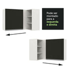 Armário Aéreo de Canto Madesa Glamy 1 Porta para linha de 60 cm de profundidade Branco/Preto