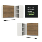 Armário Aéreo de Canto Madesa Glamy 1 Porta para linha de 60 cm de profundidade Branco/Rustic