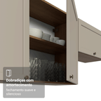 Armário Aéreo 80 cm 2 Portas Rustic/Crema Vik Madesa