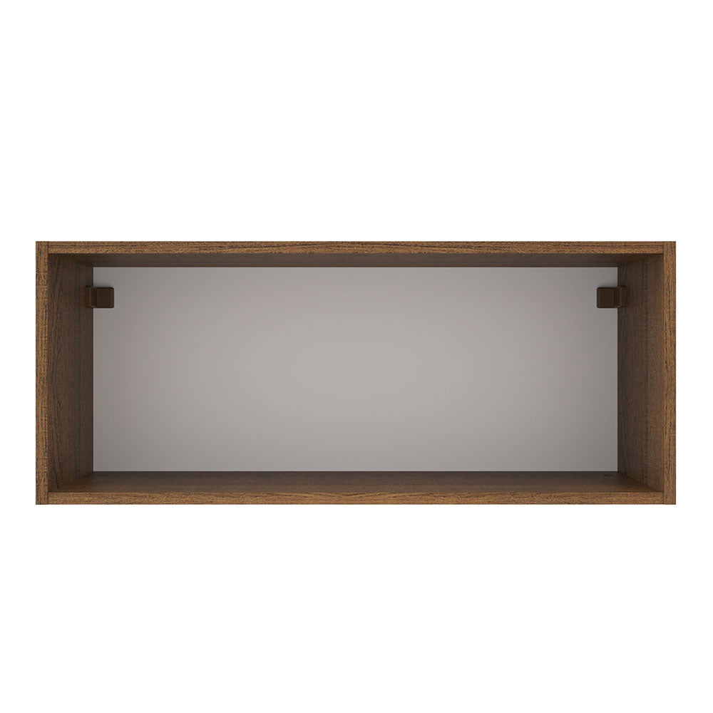 Armário Aéreo Madesa Agata 80 cm 1 Porta Basculante Rustic/Branco