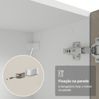 Cristaleira Suspensa 70 cm 2 Portas de Vidro Branco/Crema Vik Madesa