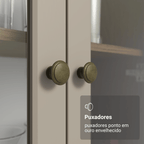 Módulo Cristaleira 70 cm 2 Portas de Vidro Rustic/Crema Vik Madesa