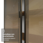 Cristaleira Suspensa 70 cm 2 Portas Rustic/Preto Vidro Reflecta Bronze Vinil Madesa