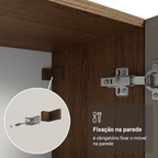 Cristaleira 70 cm 2 Portas de Vidro com Pés Trapézio Rustic/Crema/Rustic Vik Madesa