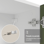 Módulo Cristaleira 70 cm 2 Portas de Vidro Branco/Verde Vik Madesa