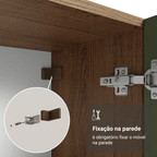 Módulo Cristaleira 70 cm 2 Portas de Vidro Rustic/Verde Vik Madesa
