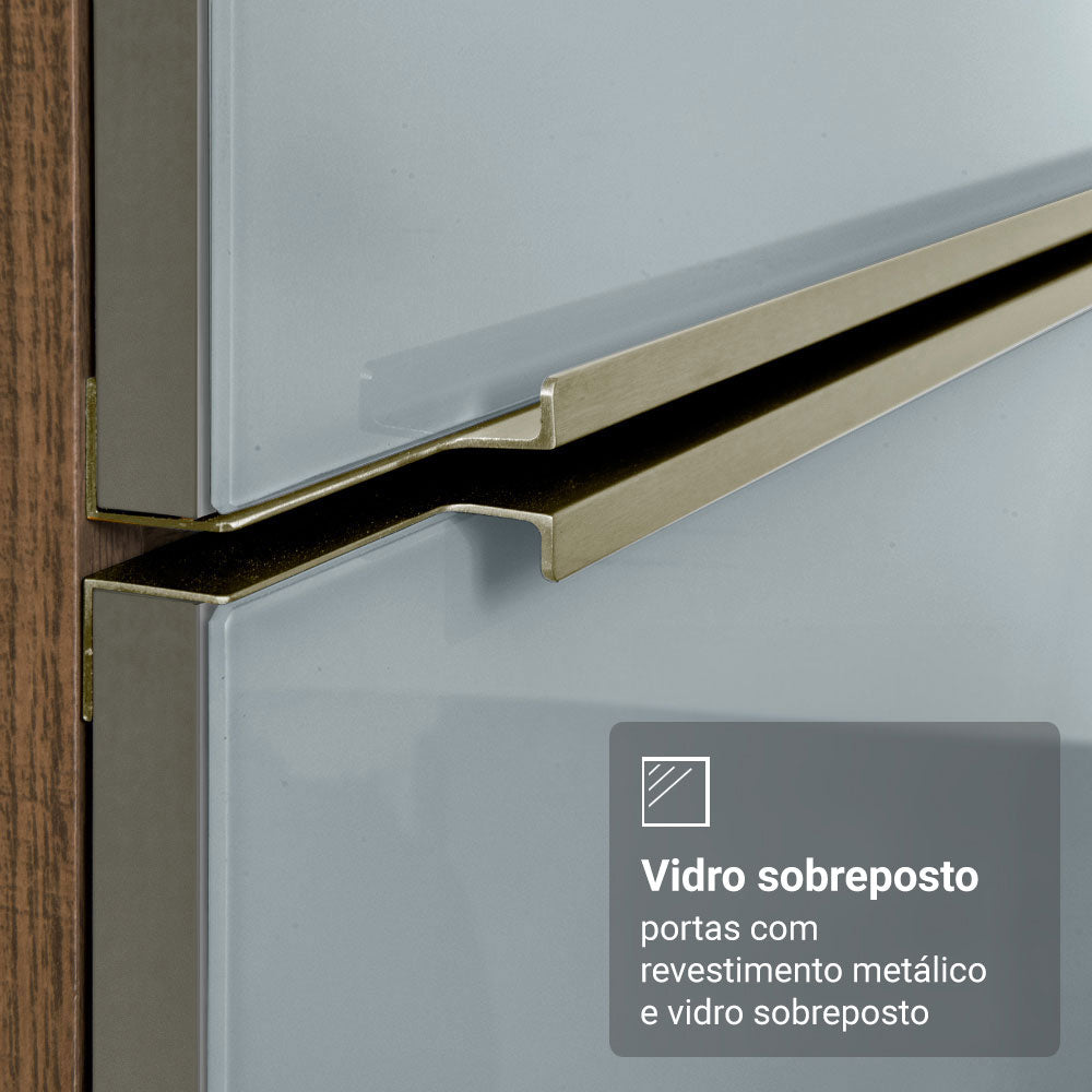 Paneleiro 40 cm 2 Portas e 2 Nichos Rustic/Cinza Lux Madesa