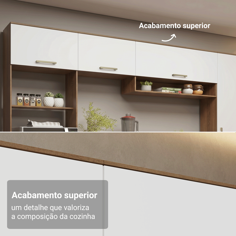 Torre Quente 60 cm 3 Portas Rustic/Branco Lille Madesa