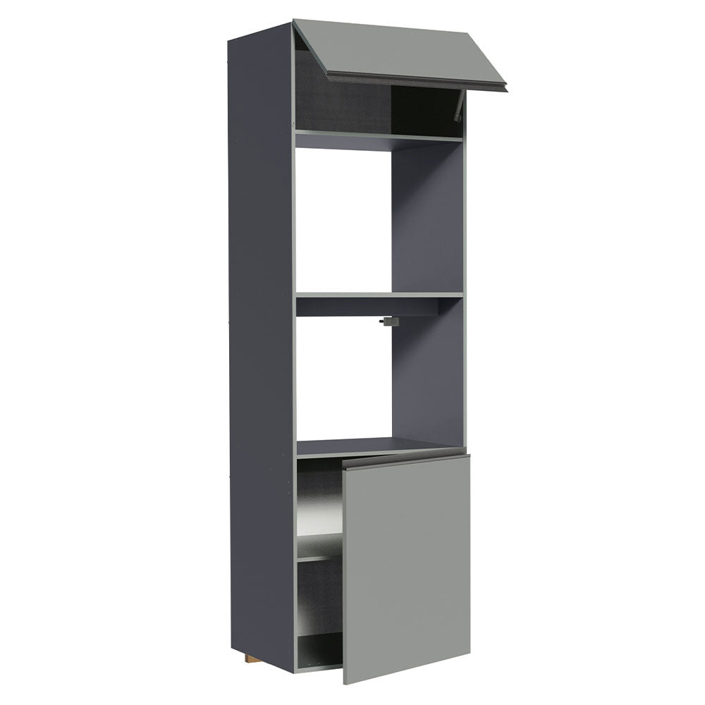 Torre Quente 60 cm 2 Portas 2 Nichos Suspensa Cinza Nice Madesa