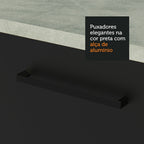 Torre Quente Madesa Agata 60 cm 1 Porta 3 Gavetas Branco/Preto