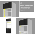 Torre Quente 70 cm 3 Portas Branco/Preto Lux Madesa