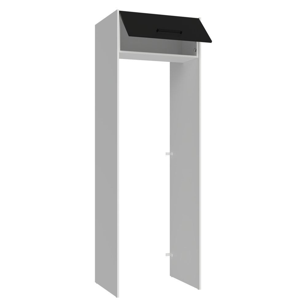Porta-Geladeira 73 cm 1 Porta Basculante Branco/Preto Agata Madesa