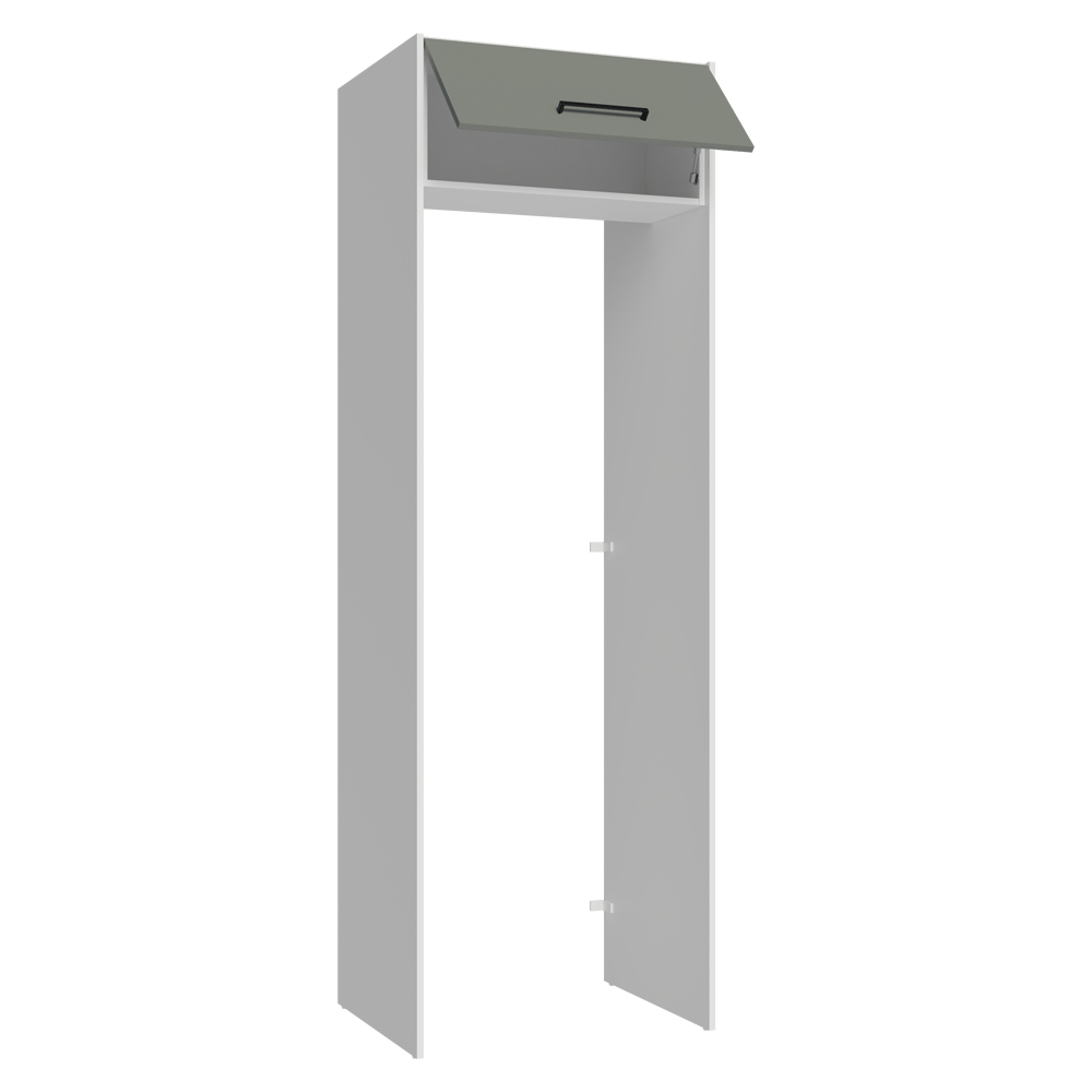 Porta-Geladeira 73 cm 1 Porta Basculante Branco/Cinza Agata Madesa