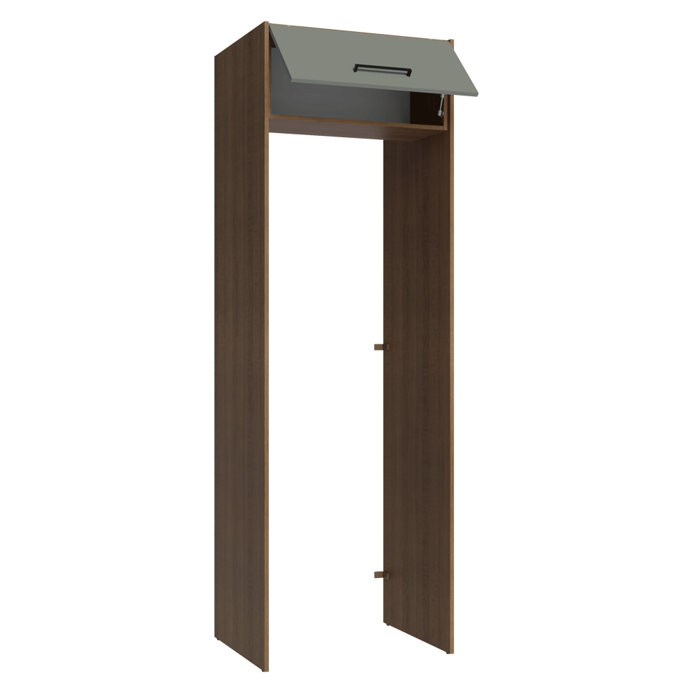 Porta-Geladeira 73 cm 1 Porta Basculante Rustic/Cinza Agata Madesa