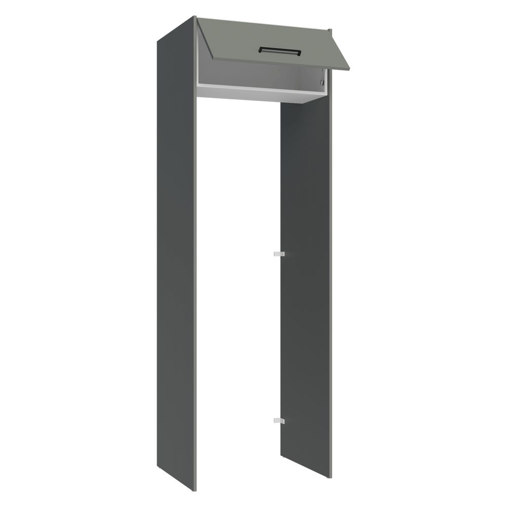 Porta-Geladeira 73 cm 1 Porta Basculante Cinza/Branco/Cinza Agata Madesa