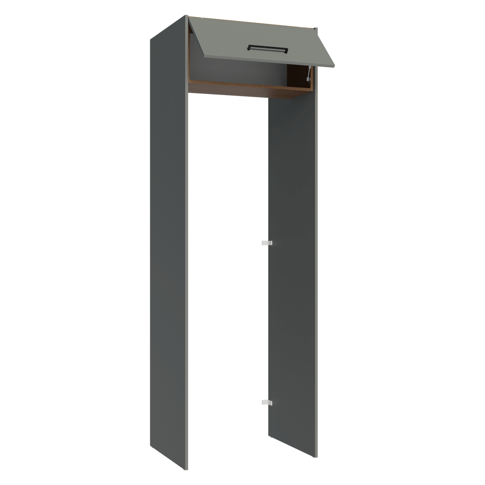 Porta-Geladeira 73 cm 1 Porta Basculante Cinza/Rustic/Cinza Agata Madesa