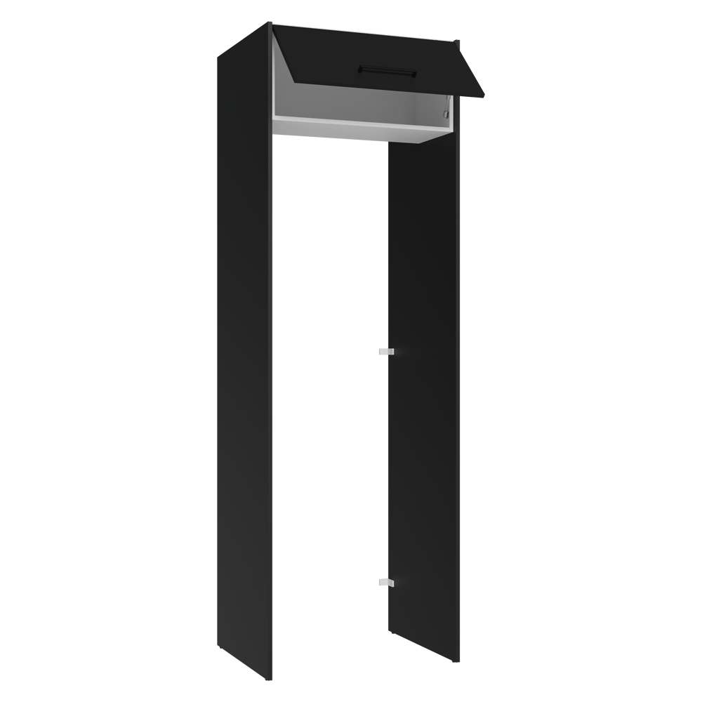 Porta-Geladeira 73 cm 1 Porta Basculante Preto/Branco/Preto Agata Madesa