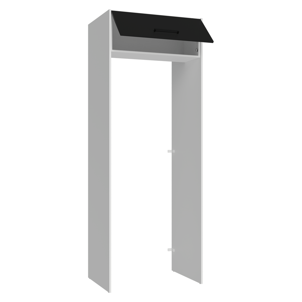 Porta-Geladeira 83 cm 1 Porta Basculante Branco/Preto Agata Madesa