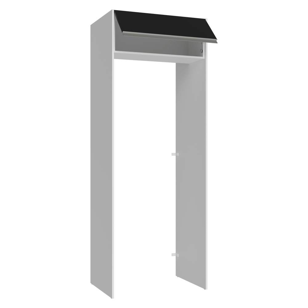 Porta-Geladeira 83 cm 1 Porta Basculante Branco/Preto Glamy Madesa