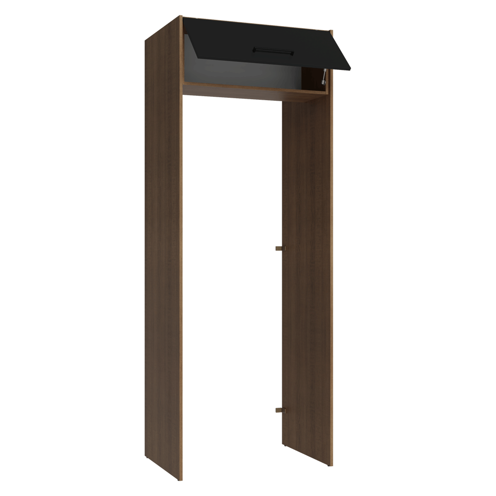 Porta-Geladeira 83 cm 1 Porta Basculante Rustic/Preto Agata Madesa