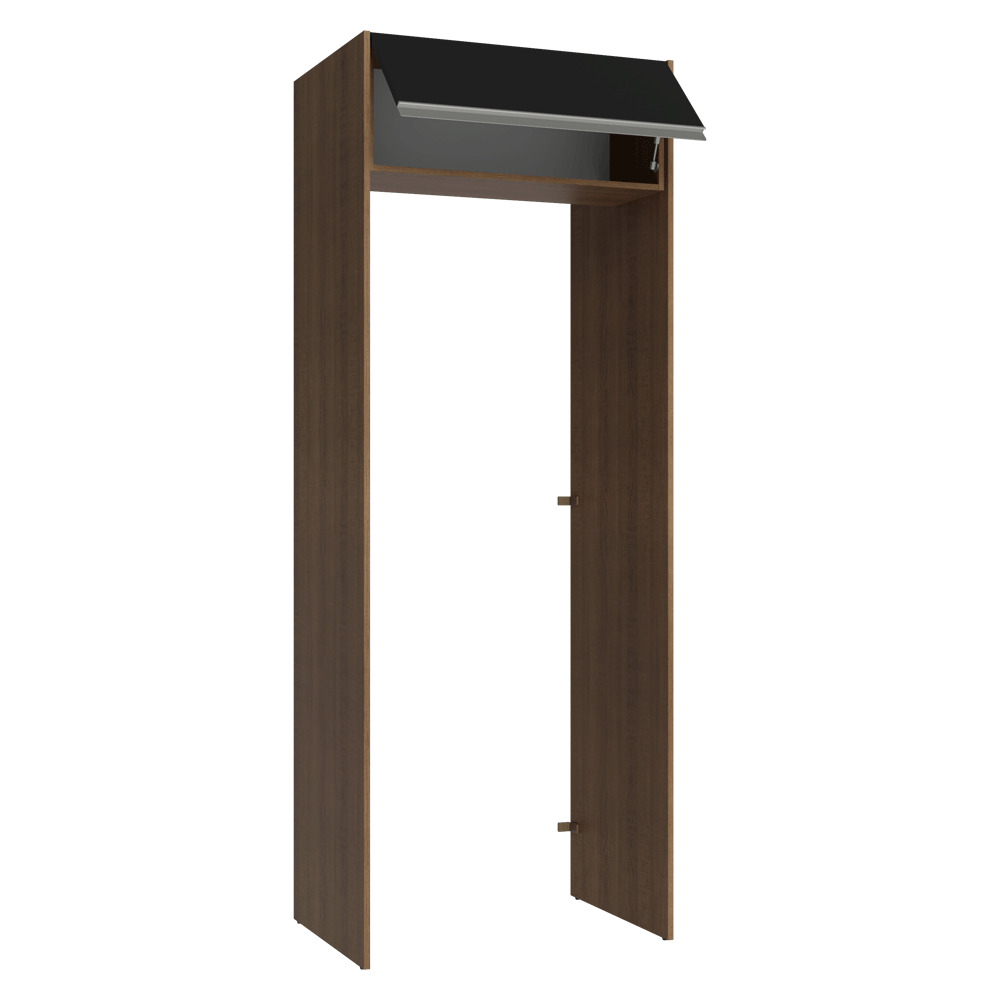 Porta-Geladeira 83 cm 1 Porta Basculante Rustic/Preto Glamy Madesa