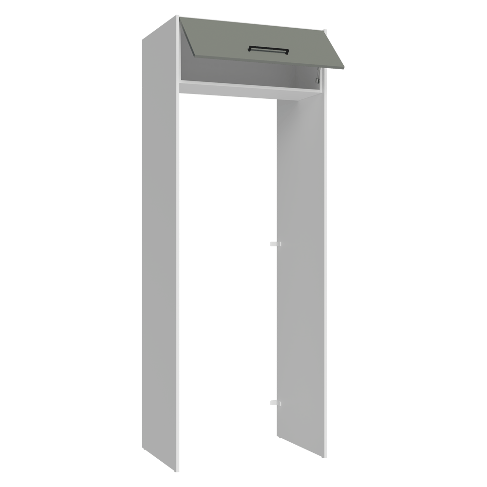 Porta-Geladeira 83 cm 1 Porta Basculante Branco/Cinza Agata Madesa