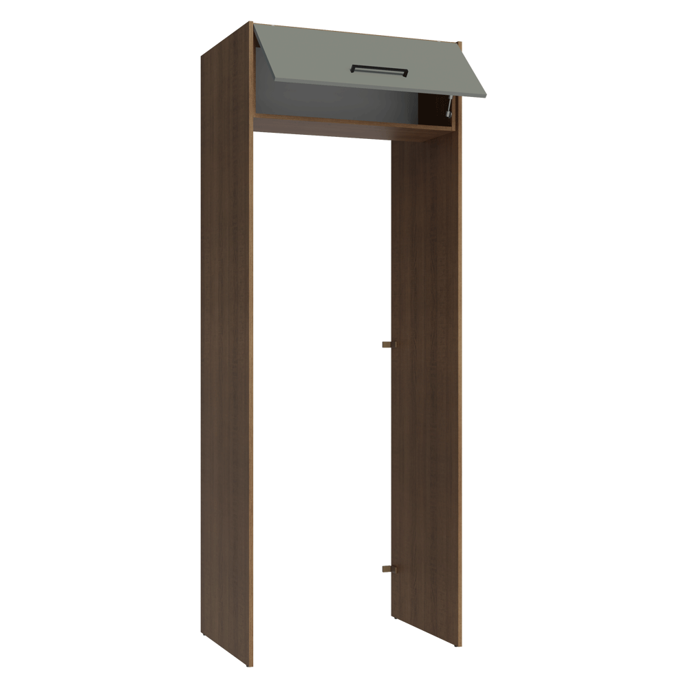 Porta-Geladeira 83 cm 1 Porta Basculante Rustic/Cinza Agata Madesa