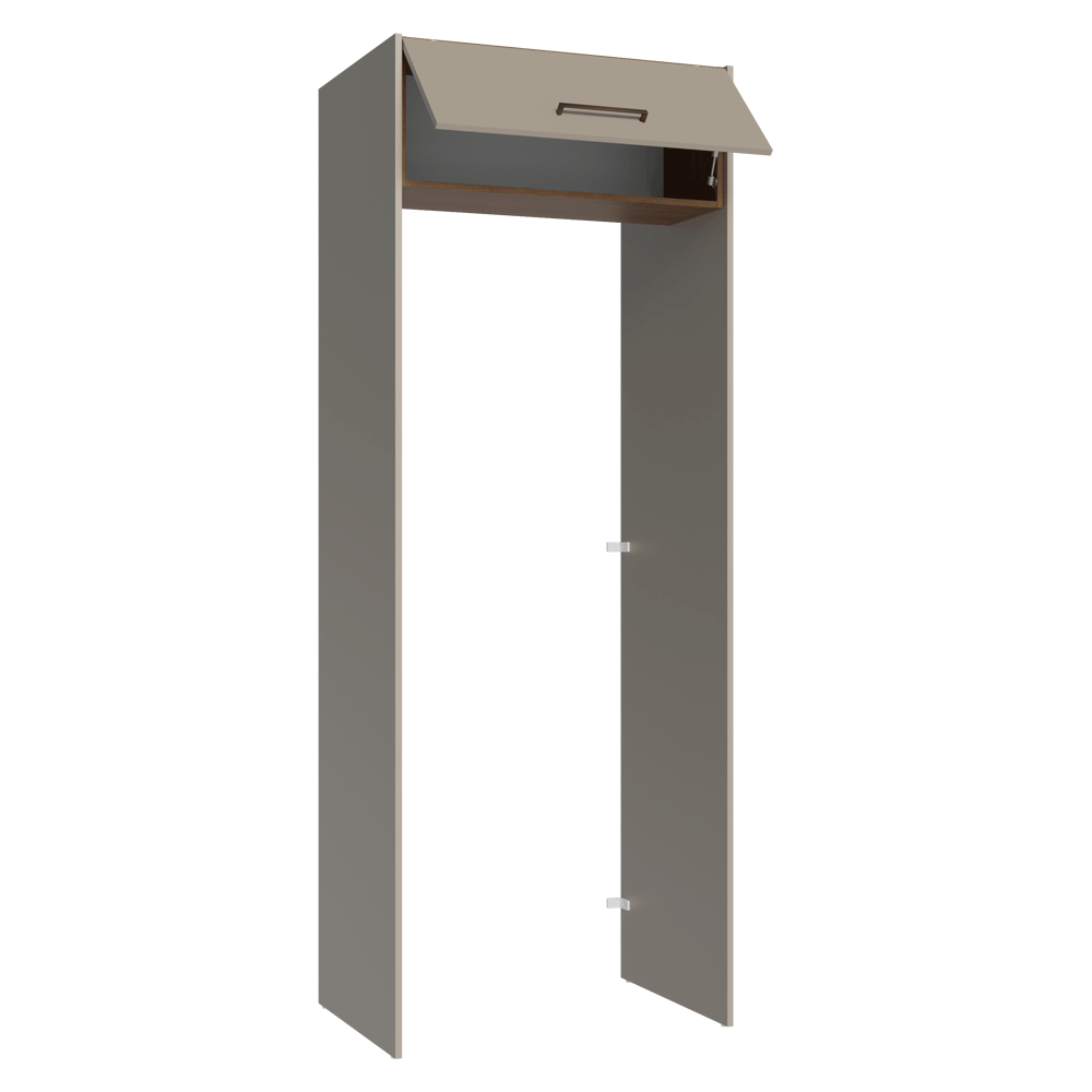 Porta-Geladeira 83 cm 1 Porta Basculante Crema/Rustic/Crema Agata Madesa